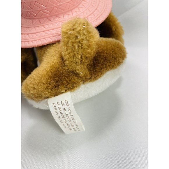 Hush Puppies Dog Stuffed Animal Vintage  Dog Small Plush Puppy With Pink Hat - Picture 5 of 12